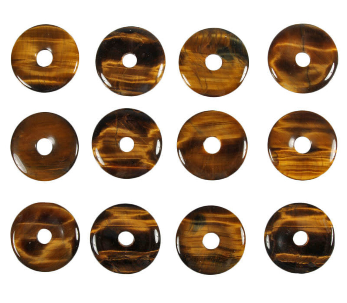 Tijgeroog hanger A-kwaliteit donut 3 cm Tijgeroog hanger A-kwaliteit donut 3 cm