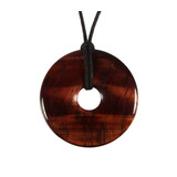 Tijgeroog (rood) hanger donut 4 cm Tijgeroog (rood) hanger donut 4 cm