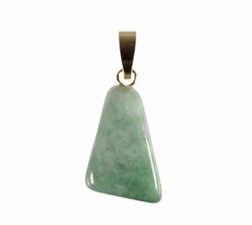 Jade (jadeiet) hanger met 14k gouden oogje Jade (jadeiet) hanger met 14k gouden oogje