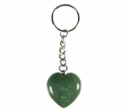 Aventurijn sleutelhanger hart 3 cm
