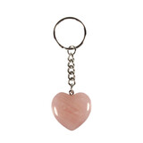 Rozenkwarts sleutelhanger hart 3 cm Rozenkwarts sleutelhanger hart 3 cm