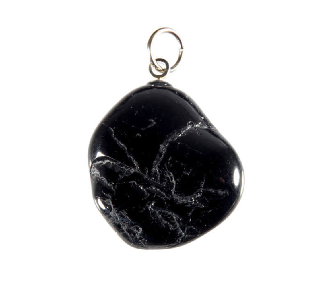 Toermalijn (zwart) hanger getrommeld