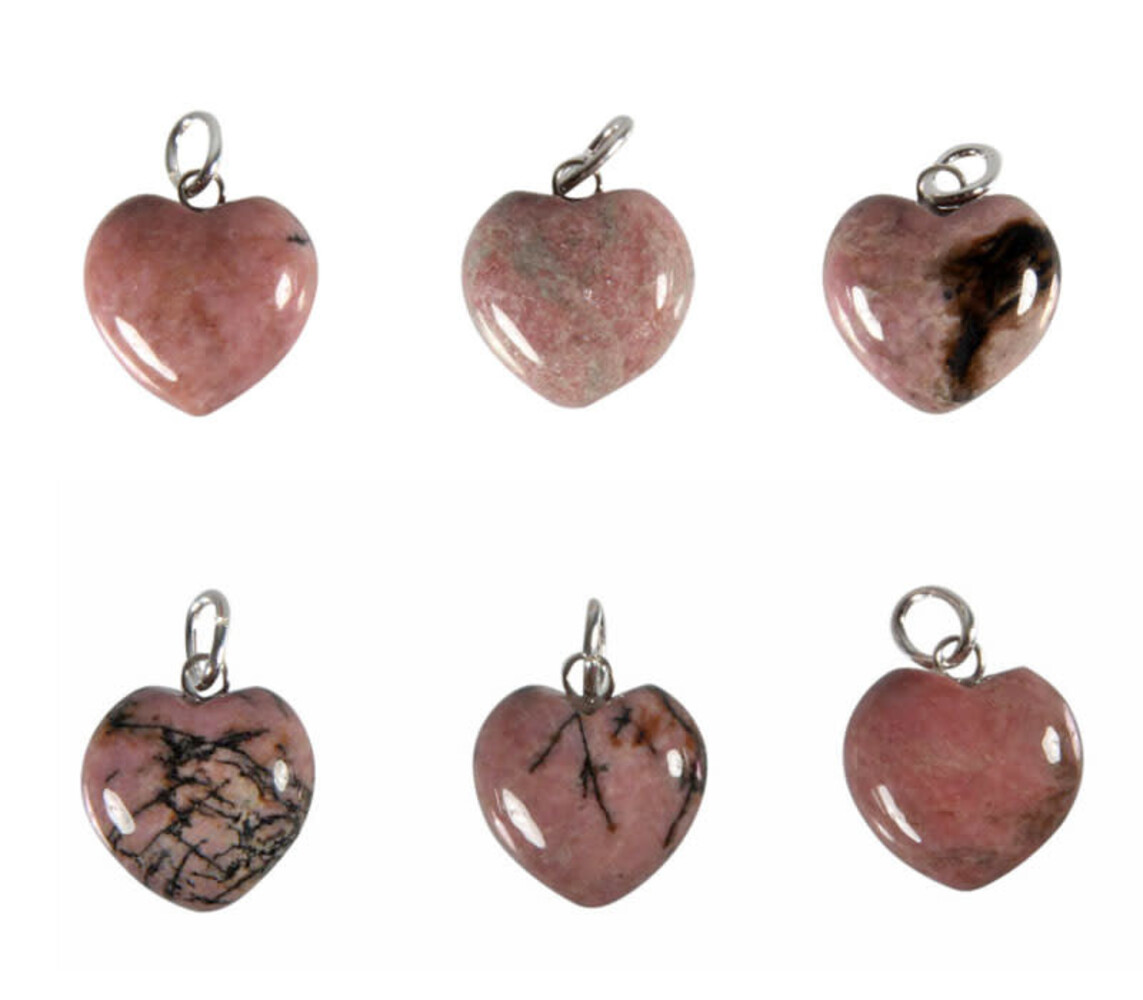 Rhodoniet hanger hart 15 mm met zilveren oogje Rhodoniet hanger hart 15 mm met zilveren oogje