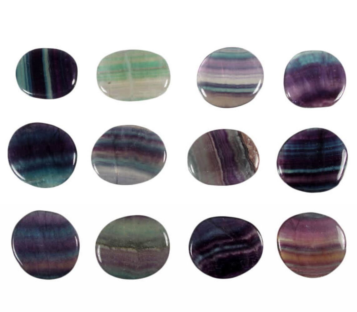 Fluoriet (multi) steen plat gepolijst Fluoriet (multi) steen plat gepolijst