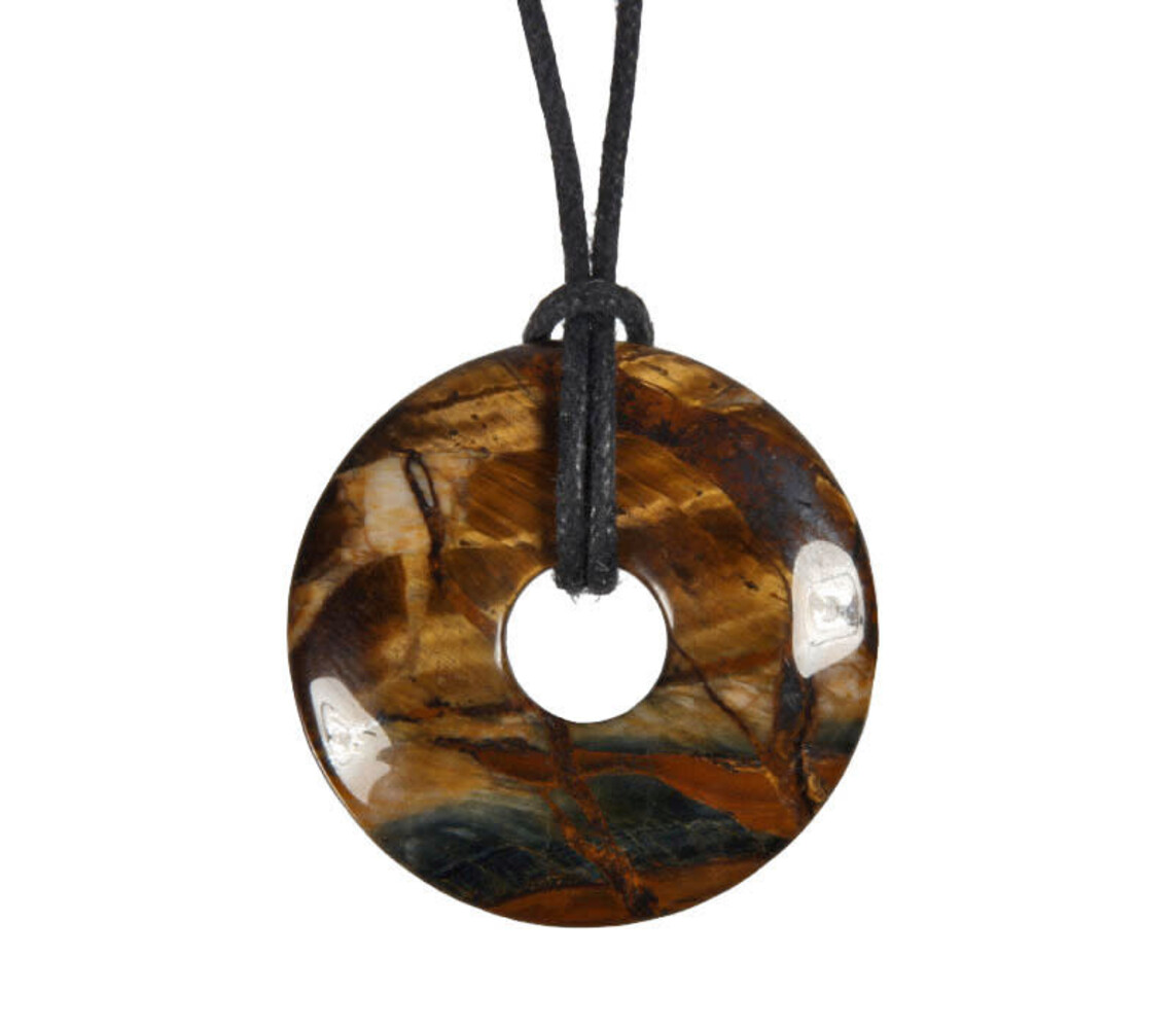 Tijgeroog hanger donut 3 cm Tijgeroog hanger donut 3 cm