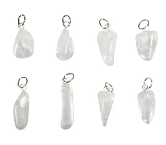 Azeztuliet hanger met zilveren oogje