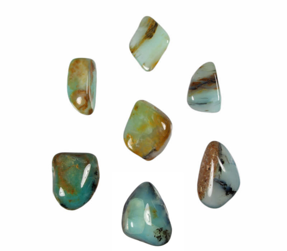 Opaal (Andes) hanger blauw doorboord