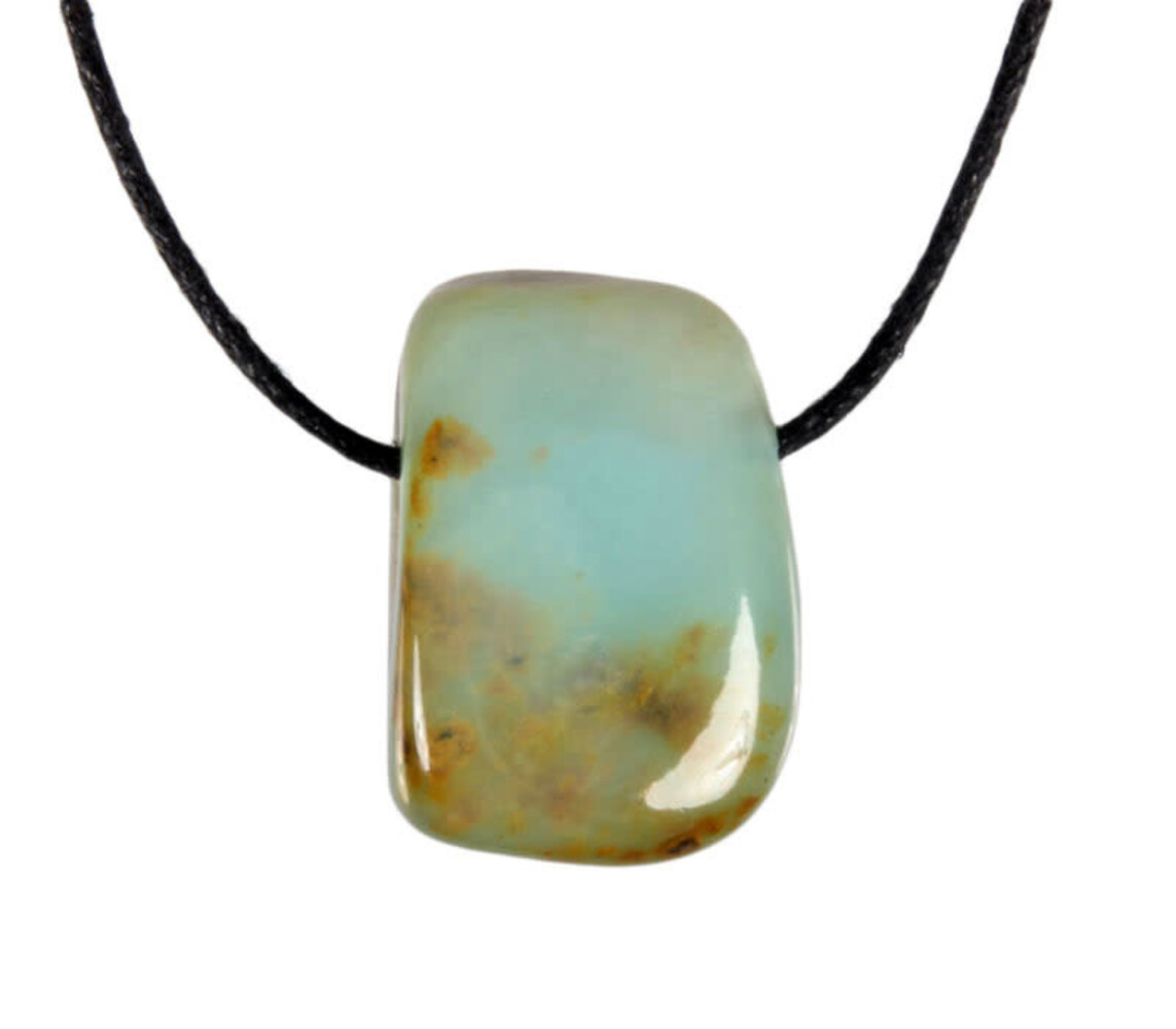 Opaal (Andes) hanger blauw doorboord