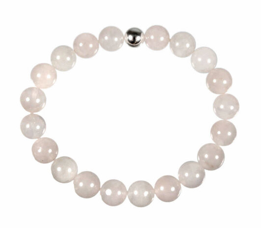 Rozenkwarts armband 20 cm | 10 mm kralen