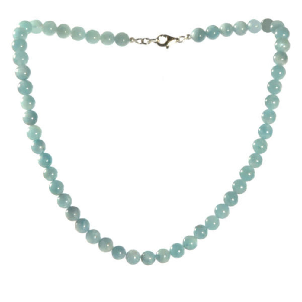Aquamarijn ketting 8 mm kralen Aquamarijn ketting 8 mm kralen