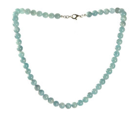 Aquamarijn ketting 8 mm kralen Aquamarijn ketting 8 mm kralen