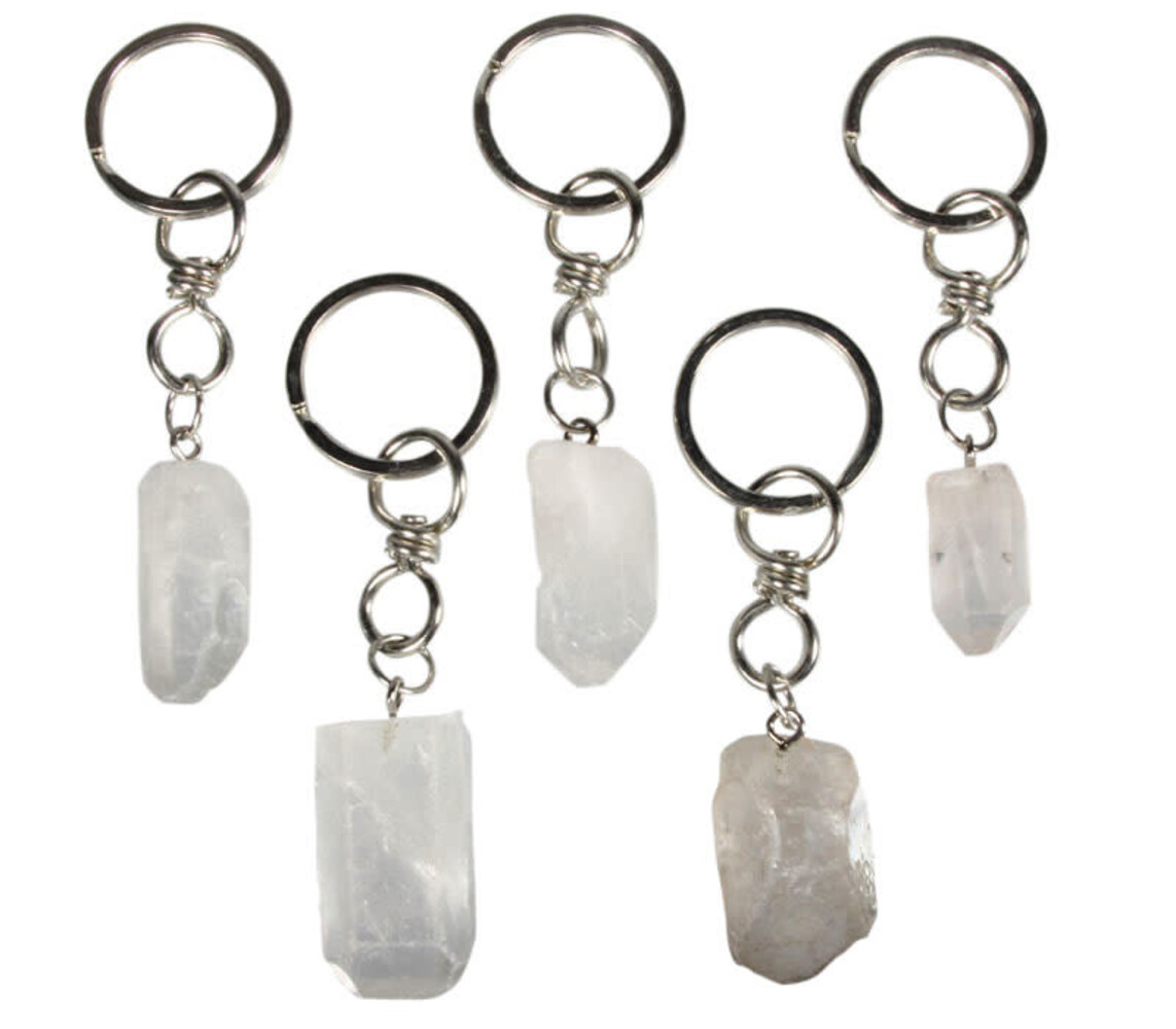 Bergkristal sleutelhanger ruw Bergkristal sleutelhanger ruw