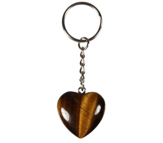 Tijgeroog sleutelhanger hart