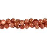 Zonnesteen kralen A-kwaliteit rond 8 mm (streng van 40 cm)