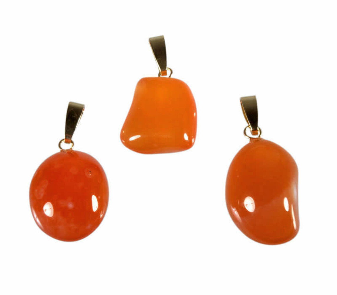 Carneool hanger met 14k gouden oogje Carneool hanger met 14k gouden oogje