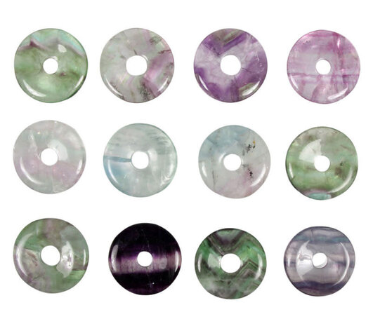 Fluoriet (multi) hanger donut 3 cm