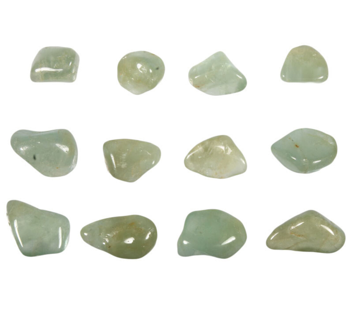 Aquamarijn (groen) steen getrommeld 2 - 5 gram Aquamarijn (groen) steen getrommeld 2 - 5 gram