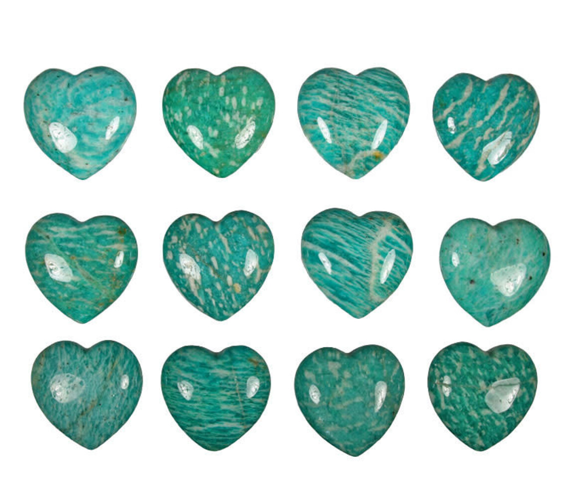 Amazoniet (Russisch) edelsteen hart 3 cm Amazoniet (Russisch) edelsteen hart 3 cm