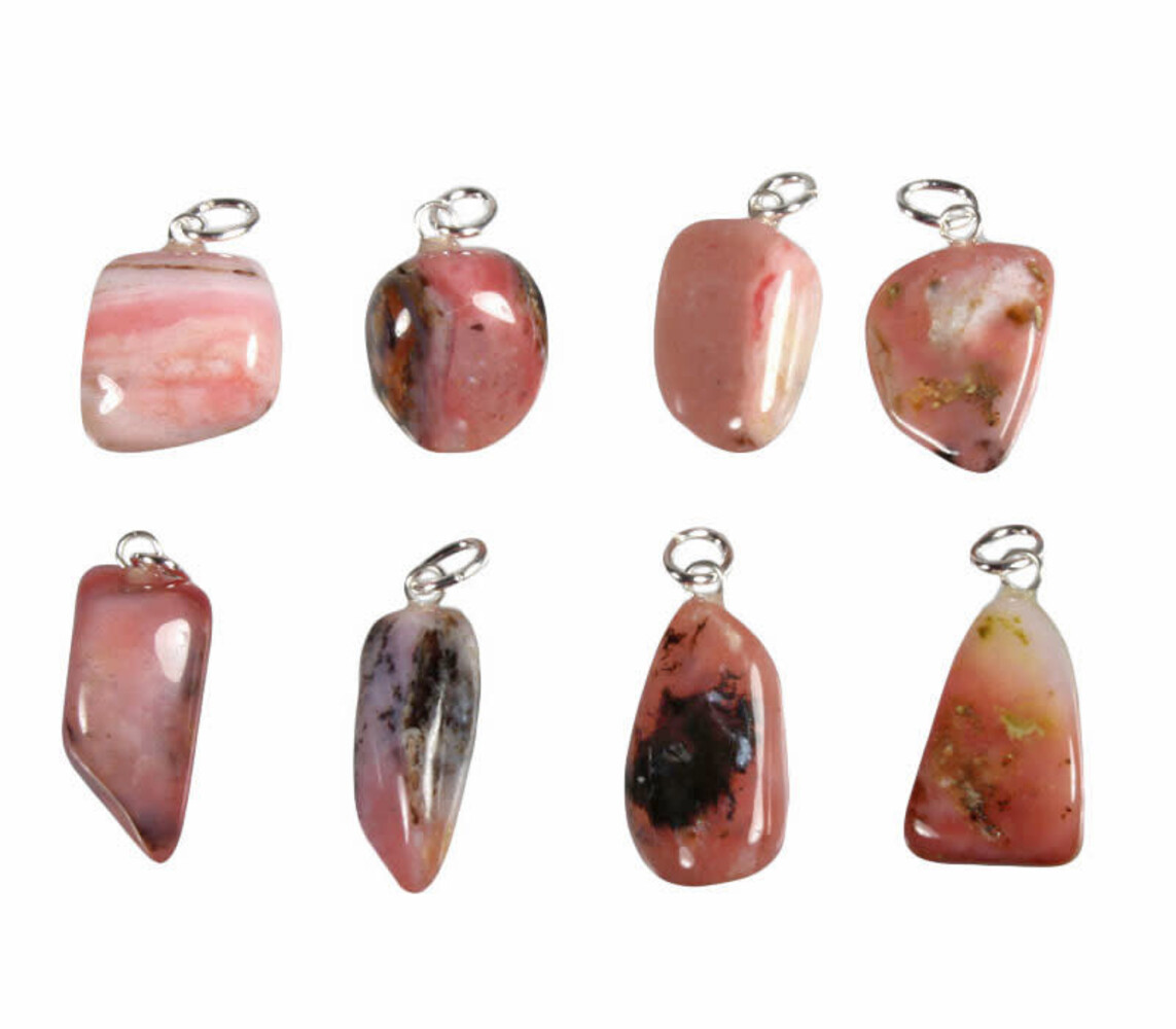 Opaal (Andes) hanger roze met zilveren oogje Opaal (Andes) hanger roze met zilveren oogje