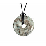 Amazoniet met toermalijn hanger donut 3 cm