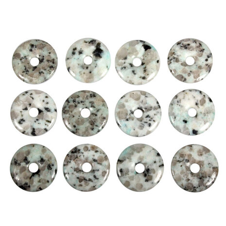 Amazoniet met toermalijn hanger donut 3 cm Amazoniet met toermalijn hanger donut 3 cm