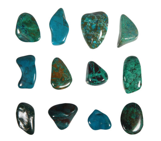Chrysocolla steen getrommeld 1 - 2 gram Chrysocolla steen getrommeld 1 - 2 gram