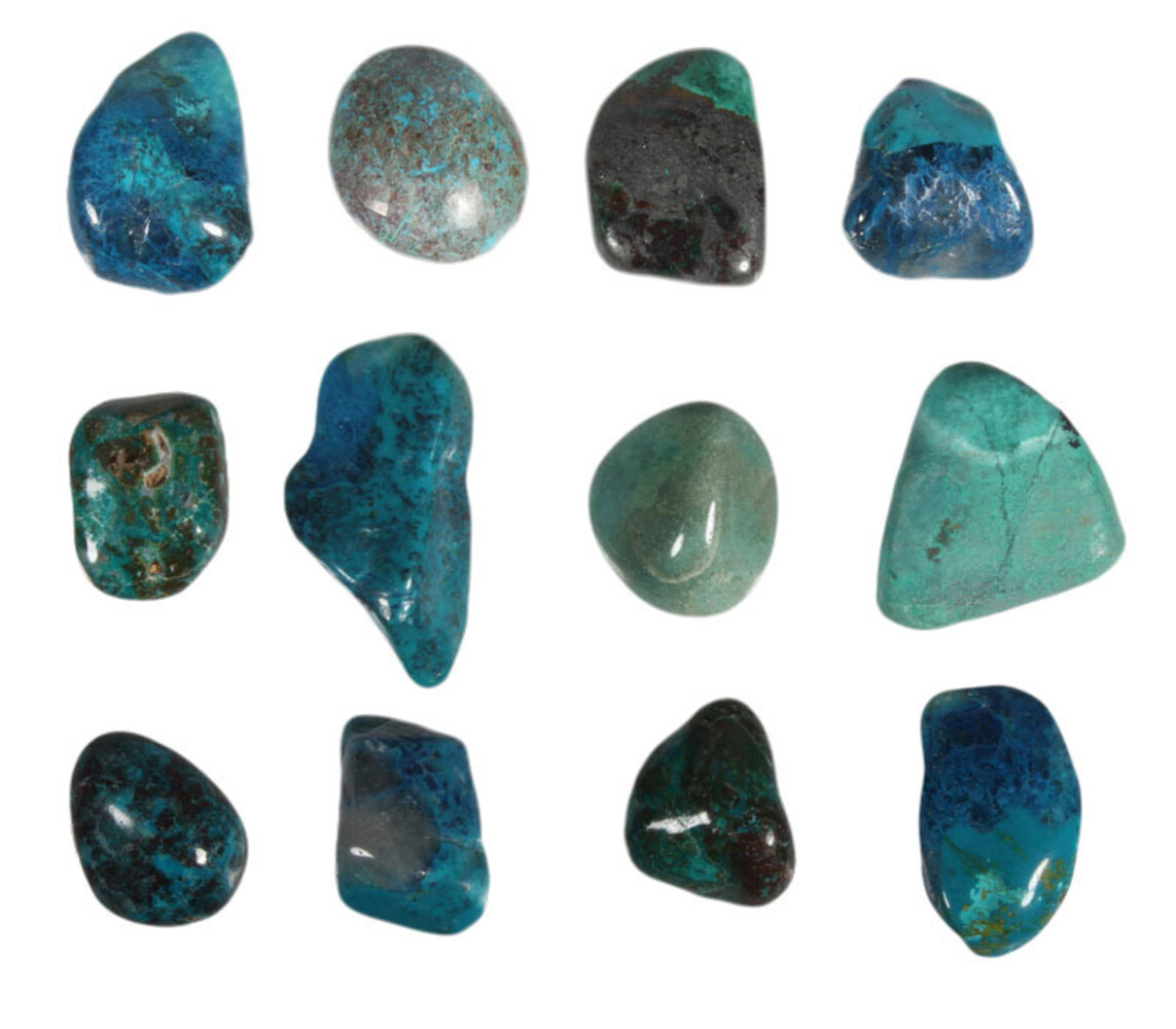 Chrysocolla steen getrommeld 5 - 10 gram Chrysocolla steen getrommeld 5 - 10 gram
