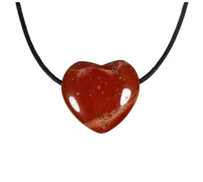 Jaspis (rood) hanger hart klein doorboord Jaspis (rood) hanger hart klein doorboord