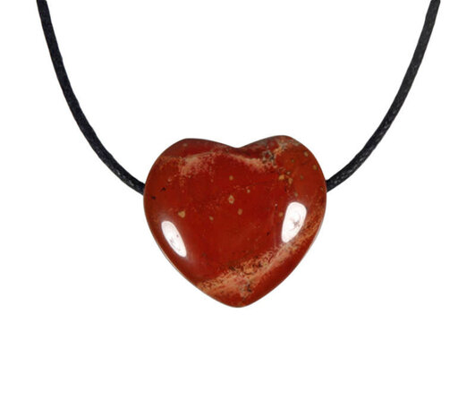 Jaspis (rood) hanger hart klein doorboord Jaspis (rood) hanger hart klein doorboord