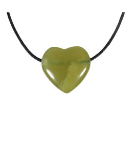 New jade (serpentijn) hanger hart klein doorboord