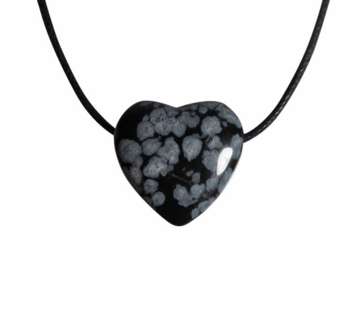 Obsidiaan (sneeuwvlok) hanger hart klein doorboord Obsidiaan (sneeuwvlok) hanger hart klein doorboord