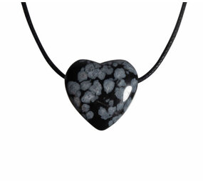 Obsidiaan (sneeuwvlok) hanger hart klein doorboord Obsidiaan (sneeuwvlok) hanger hart klein doorboord