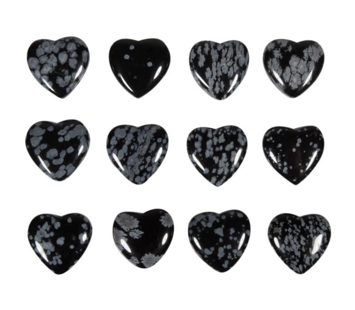 Obsidiaan (sneeuwvlok) hanger hart klein doorboord Obsidiaan (sneeuwvlok) hanger hart klein doorboord