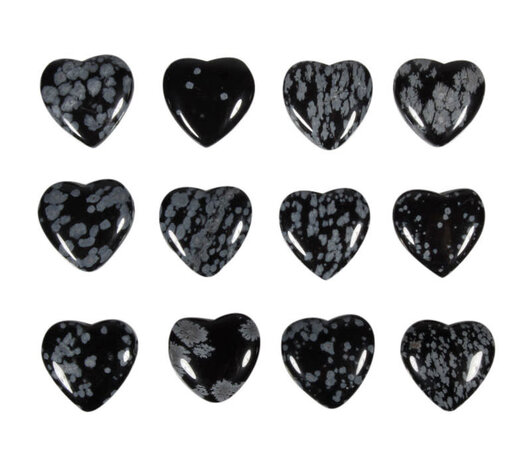 Obsidiaan (sneeuwvlok) hanger hart klein doorboord Obsidiaan (sneeuwvlok) hanger hart klein doorboord