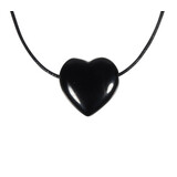 Obsidiaan (zwart) hanger hart klein doorboord Obsidiaan (zwart) hanger hart klein doorboord