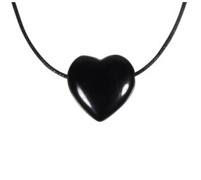 Obsidiaan (zwart) hanger hart klein doorboord Obsidiaan (zwart) hanger hart klein doorboord