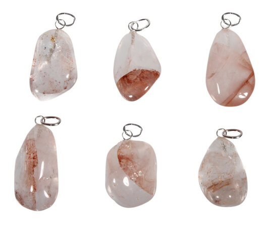 Hematietkwarts hanger met zilveren oogje