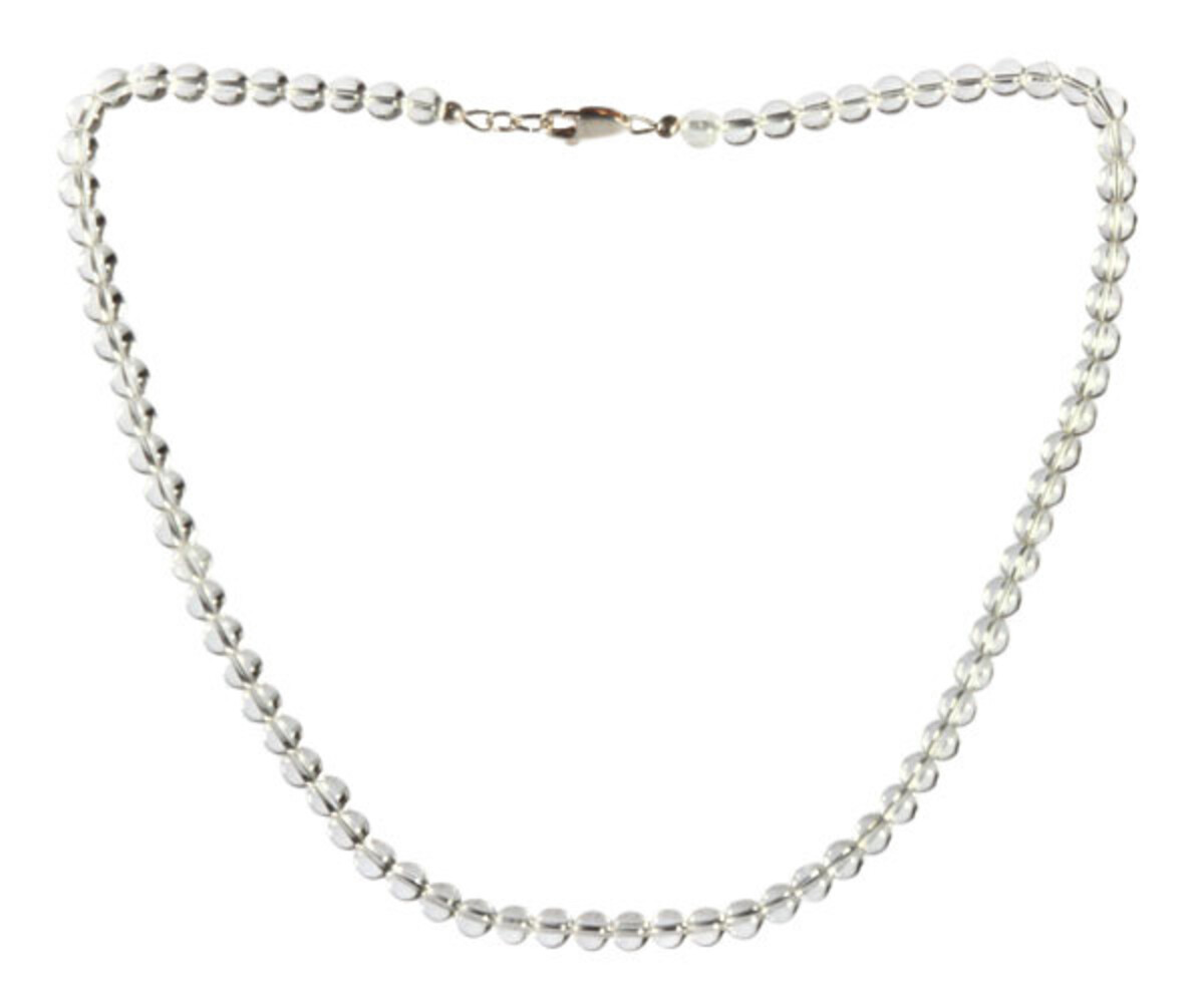 Bergkristal ketting 6 mm kralen