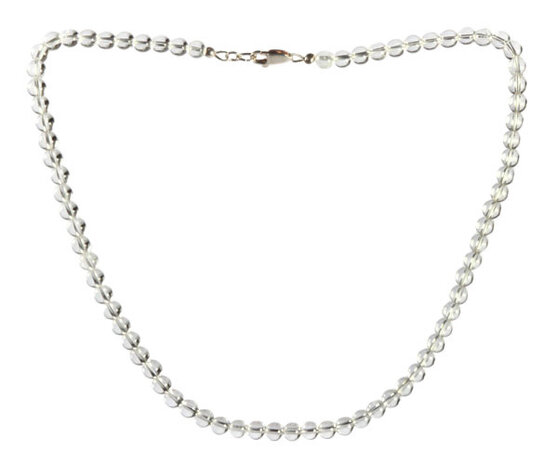 Bergkristal ketting 6 mm kralen