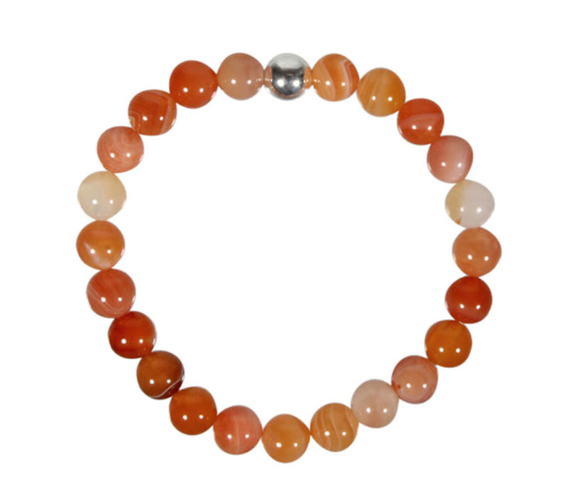 Agaat (abrikoos) armband 18 cm | 8 mm kralen