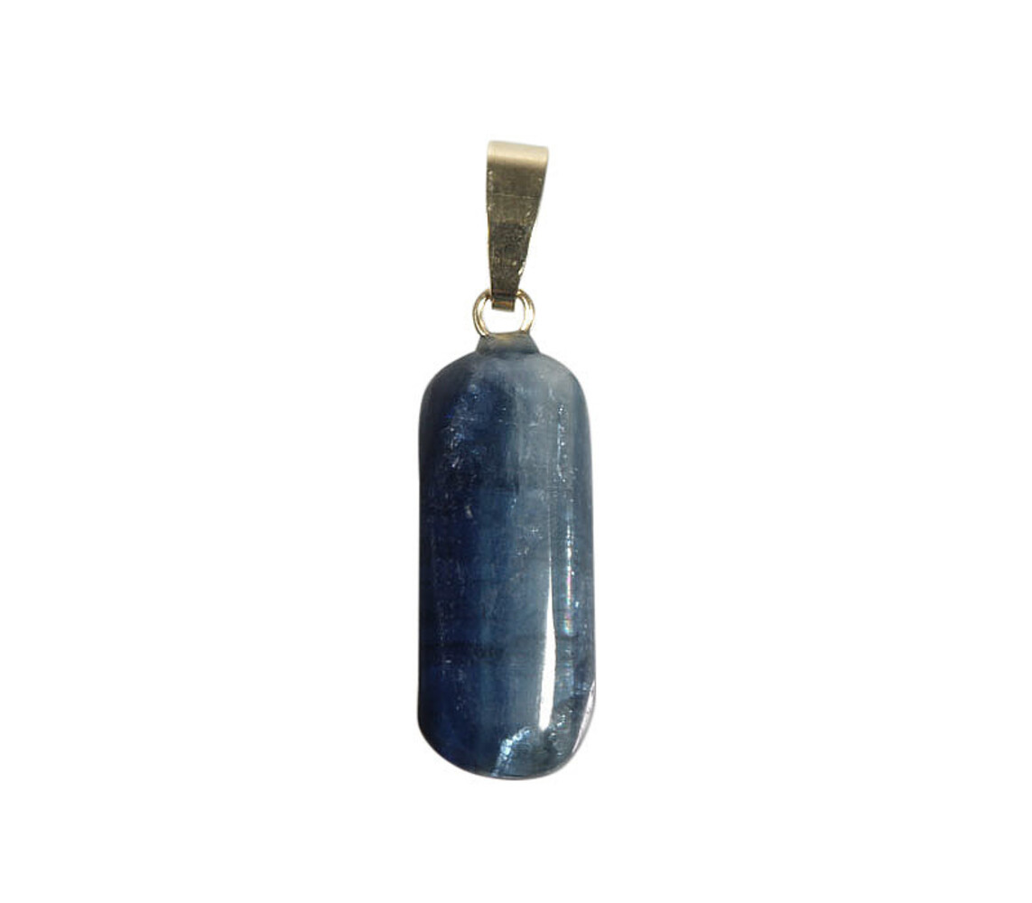 Kyaniet (blauw) hanger met 14k gouden oogje Kyaniet (blauw) hanger met 14k gouden oogje