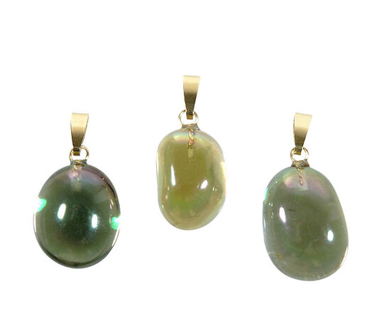 Apple aura kwarts hanger met 14k gouden oogje Apple aura kwarts hanger met 14k gouden oogje