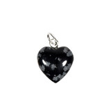 Obsidiaan (sneeuwvlok) hanger hart 15 mm met zilveren oogje Obsidiaan (sneeuwvlok) hanger hart 15 mm met zilveren oogje
