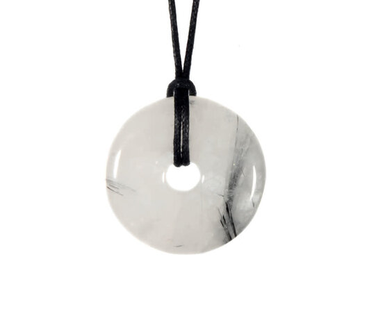 Toermalijnkwarts hanger donut 3,4 - 4 cm