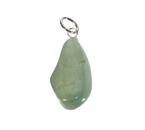 Aquamarijn (groen) hanger met zilveren oogje Aquamarijn (groen) hanger met zilveren oogje