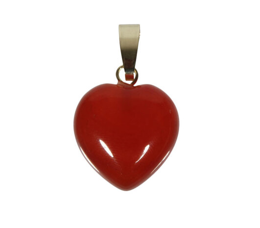 Carneool hanger hart met 14k gouden oogje Carneool hanger hart met 14k gouden oogje