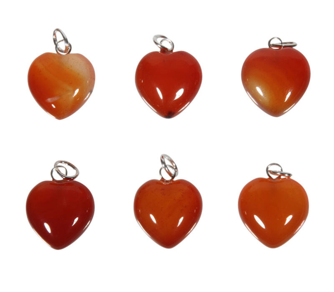 Carneool hanger hart 15 mm met zilveren oogje Carneool hanger hart 15 mm met zilveren oogje