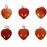 Carneool hanger hart 15 mm met zilveren oogje Carneool hanger hart 15 mm met zilveren oogje
