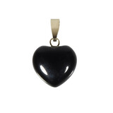 Obsidiaan (zwart) hanger hart met 14k gouden oogje Obsidiaan (zwart) hanger hart met 14k gouden oogje
