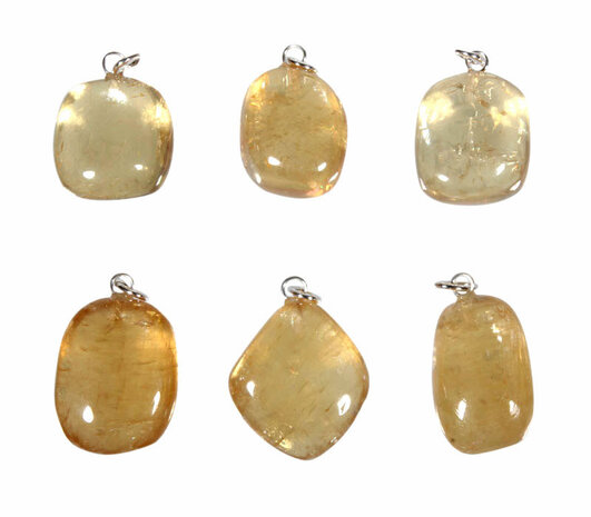 Calciet (honing) hanger met zilveren oogje Calciet (honing) hanger met zilveren oogje